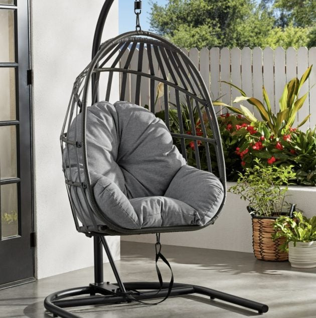 Mainstays Wicker Outdoor Patio Hanging Egg Chair 